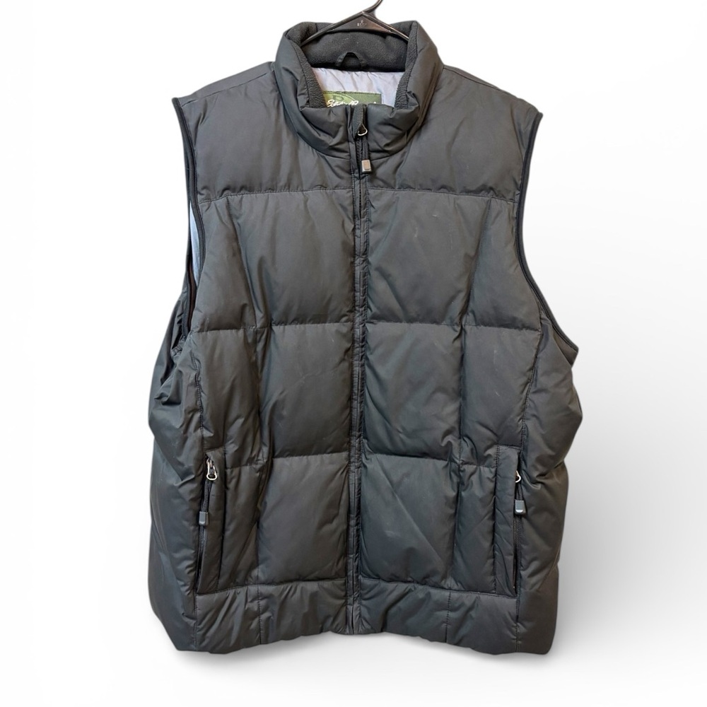 Eddie Bauer Men’s Black‎ Premium 75% Goose Down Puffer Zipper Vest Size Large